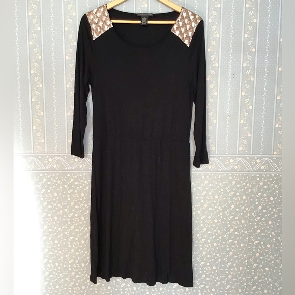 Sequin shoulder dress long sleeve - Picture 1 of 4